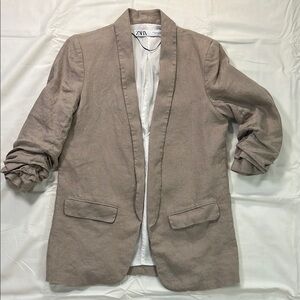 Zara 100% Linen Blazer